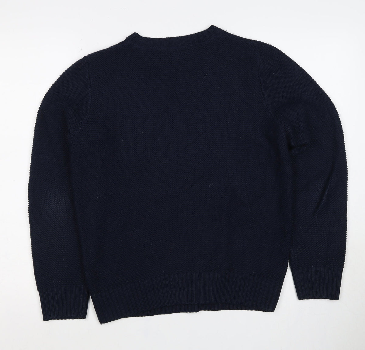 Marks and Spencer Men's Blue S Cable Knit Crew Neck Pullover Jumper