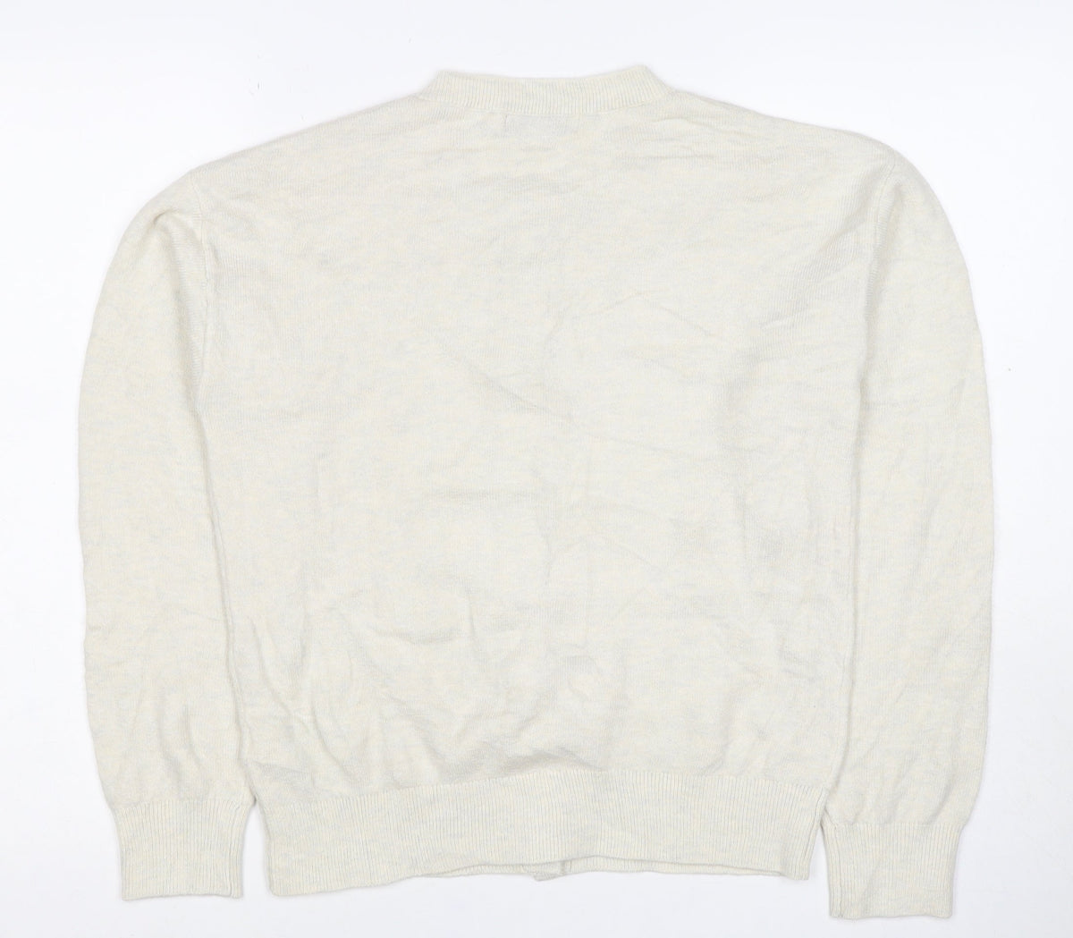 Marks and Spencer Women Ivory S Button Crew Neck Knit Cardigan