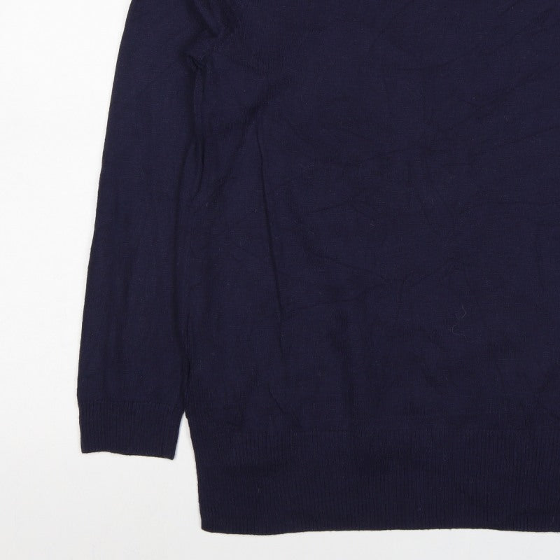GAP Women’s Blue Merino Wool Blend Roll Neck Pullover Jumper M