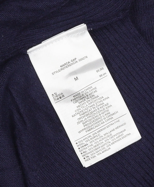 GAP Women’s Blue Merino Wool Blend Roll Neck Pullover Jumper M