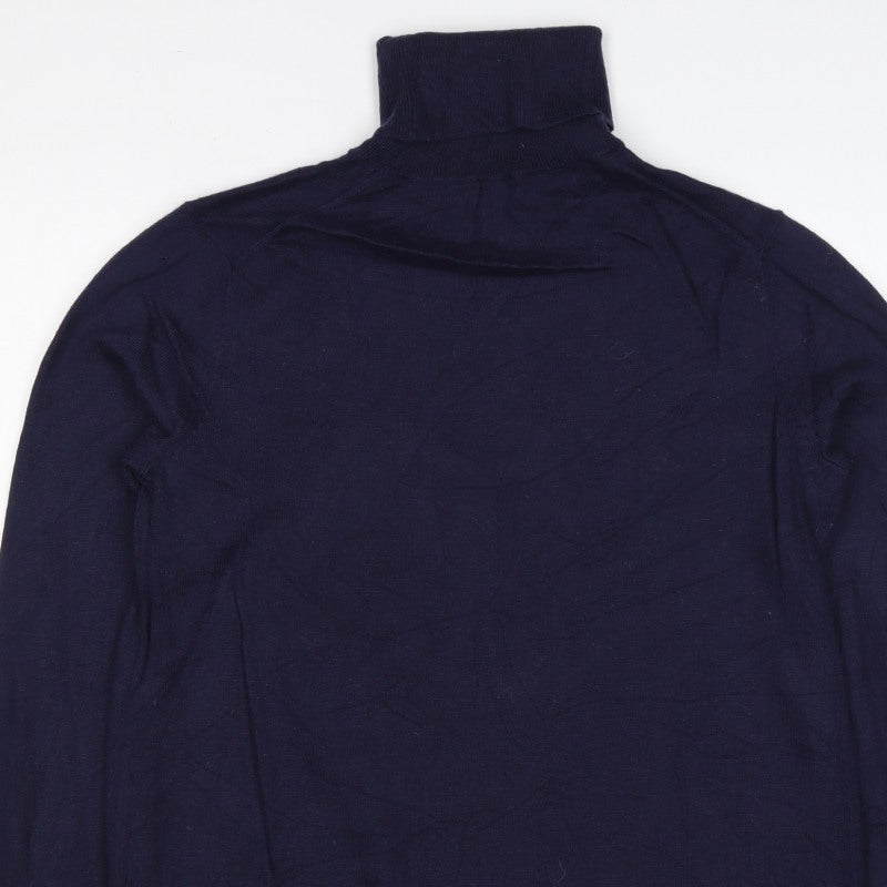 GAP Women’s Blue Merino Wool Blend Roll Neck Pullover Jumper M