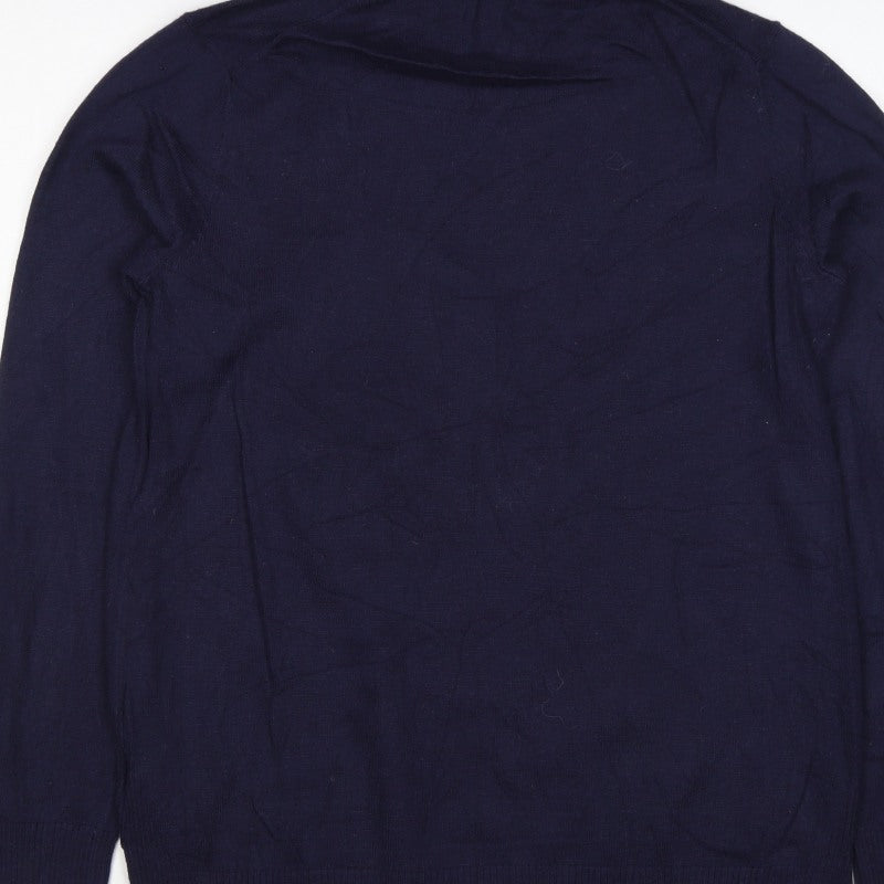 GAP Women’s Blue Merino Wool Blend Roll Neck Pullover Jumper M