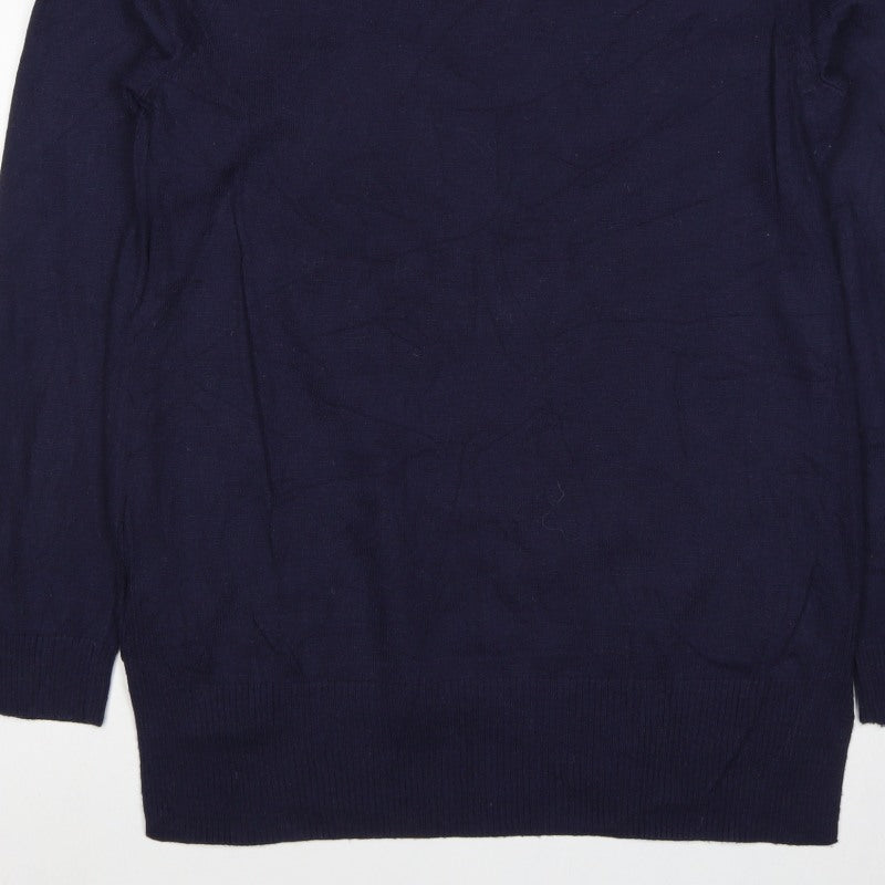 GAP Women’s Blue Merino Wool Blend Roll Neck Pullover Jumper M