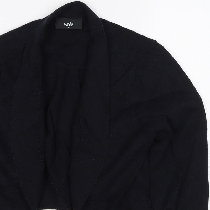 Wallis Women’s Black M Open Cardigan Cotton Blend Long Sleeve Knit