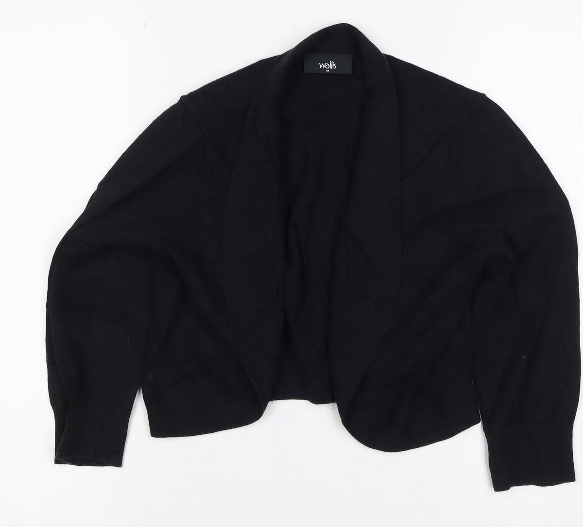 Wallis Women’s Black M Open Cardigan Cotton Blend Long Sleeve Knit