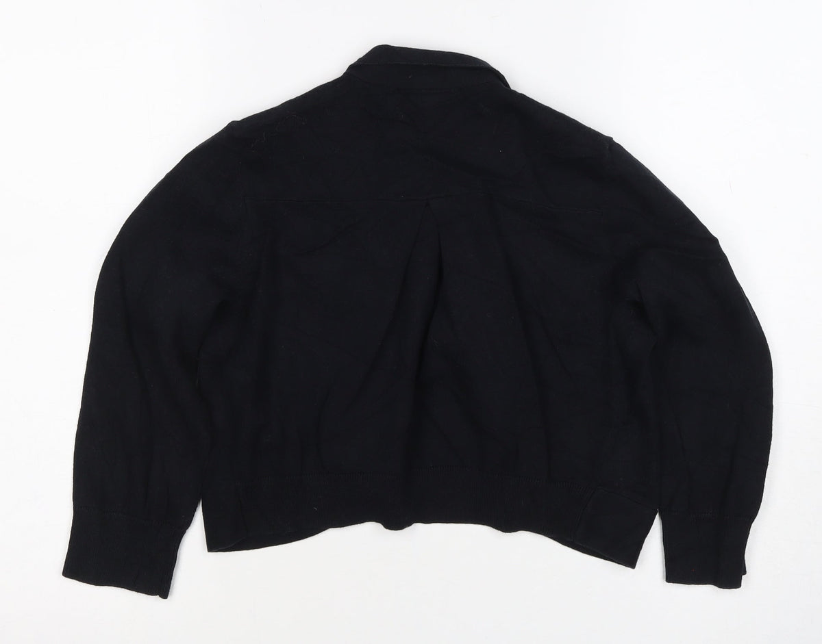 Wallis Women’s Black M Open Cardigan Cotton Blend Long Sleeve Knit