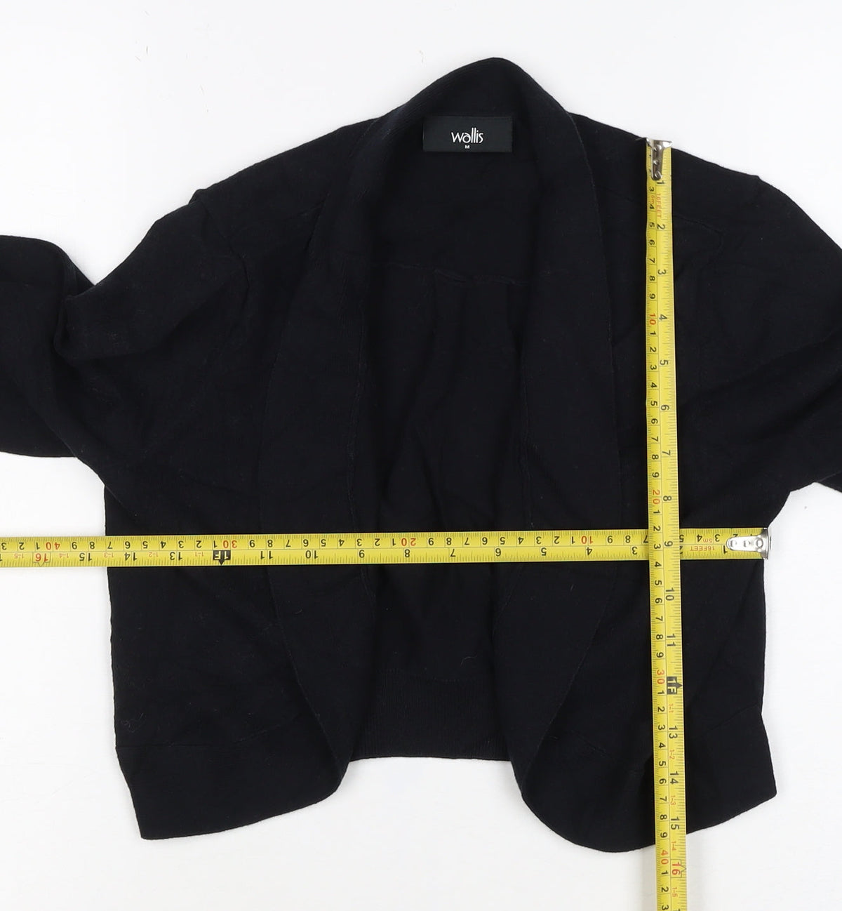 Wallis Women’s Black M Open Cardigan Cotton Blend Long Sleeve Knit