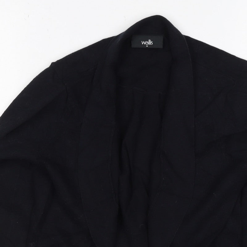 Wallis Women’s Black M Open Cardigan Cotton Blend Long Sleeve Knit