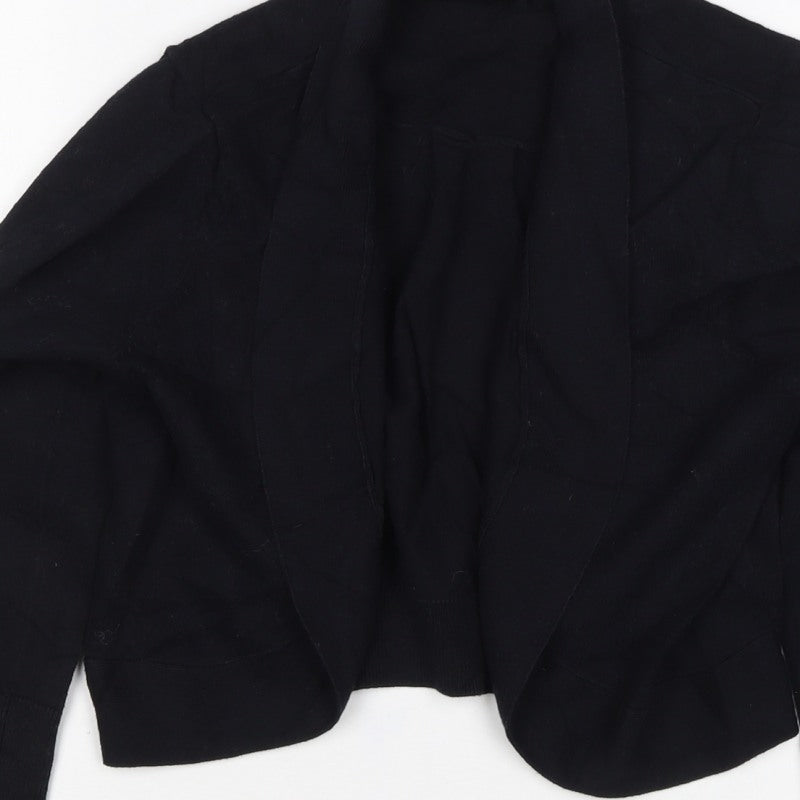 Wallis Women’s Black M Open Cardigan Cotton Blend Long Sleeve Knit