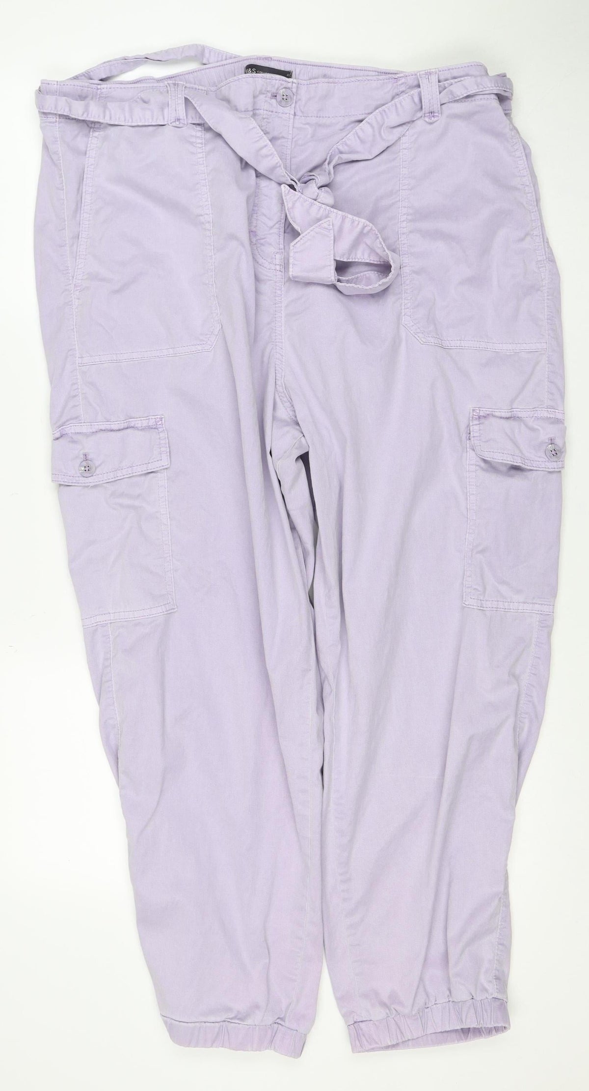 M&S Women’s Purple Size 12 Cargo Tapered Cuffed Trousers