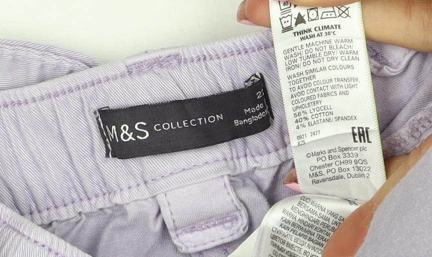 M&S Women’s Purple Size 12 Cargo Tapered Cuffed Trousers
