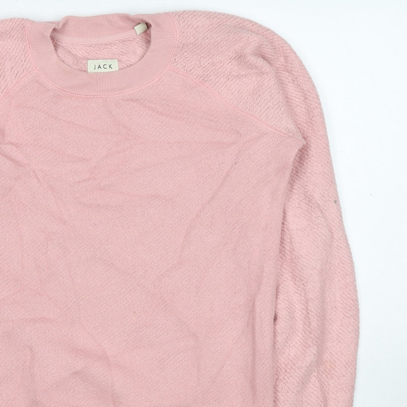 Jack Wills Women’s Pink UK 8 Crew Neck Raglan Sleeve Pullover Jumper