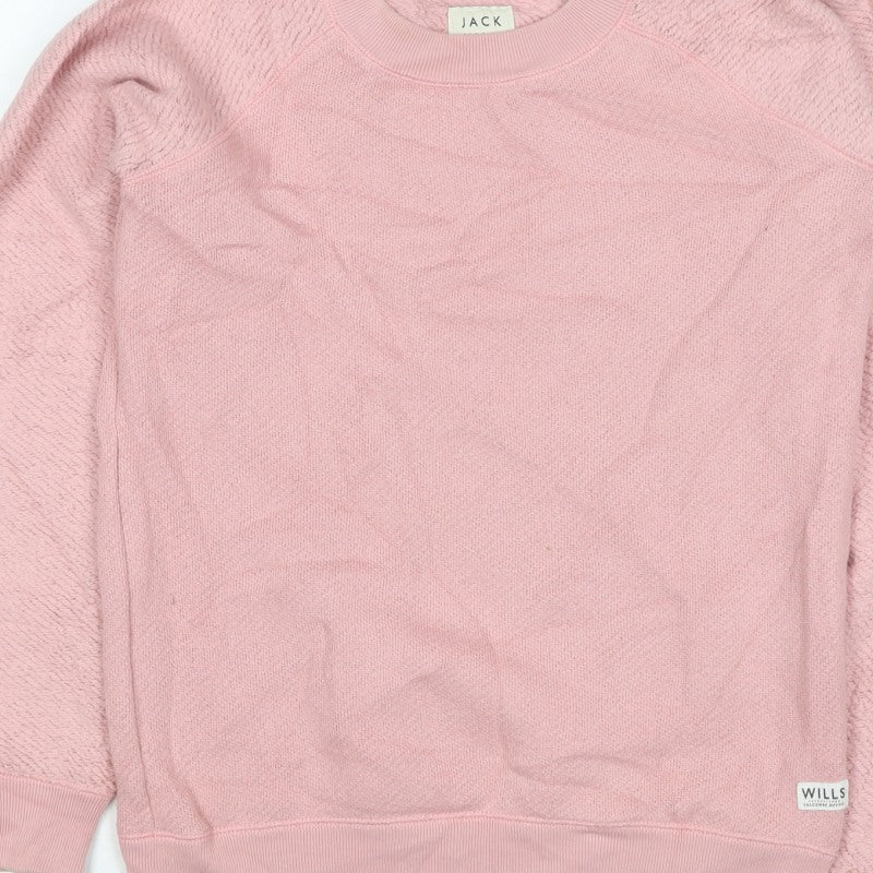 Jack Wills Women’s Pink UK 8 Crew Neck Raglan Sleeve Pullover Jumper