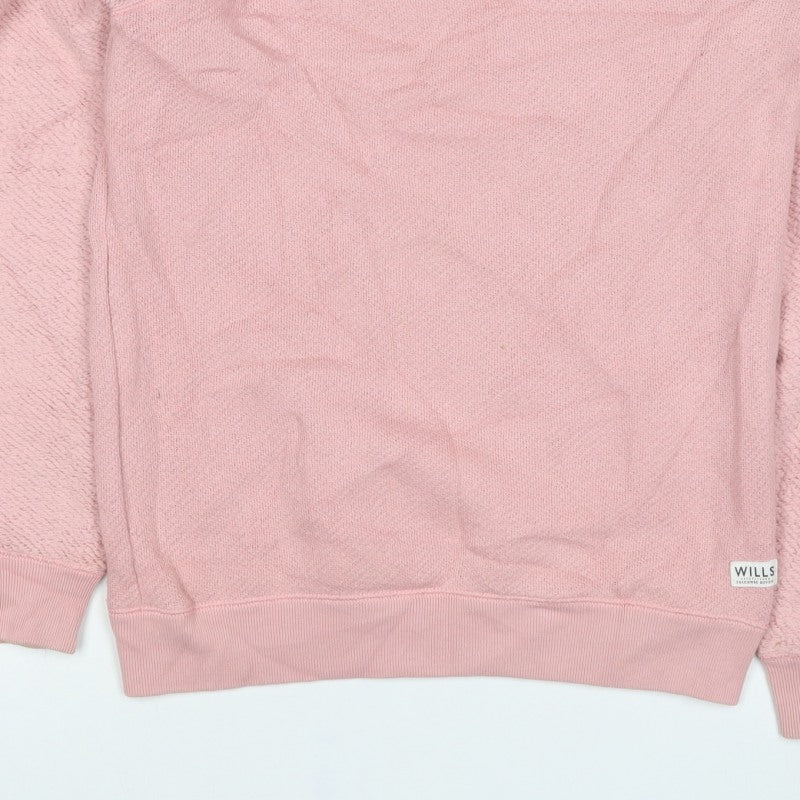 Jack Wills Women’s Pink UK 8 Crew Neck Raglan Sleeve Pullover Jumper
