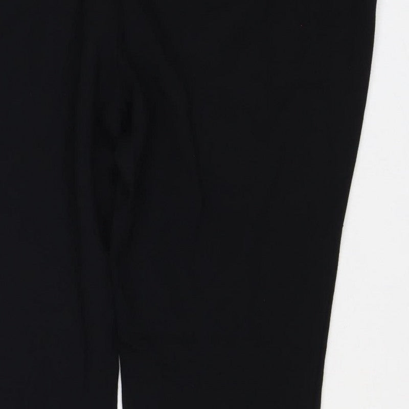 Marks & Spencer Women Black UK 12 Tapered Stretch Trousers