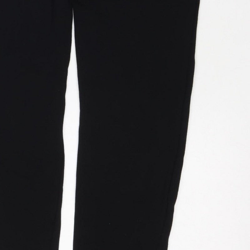 Marks & Spencer Women Black UK 12 Tapered Stretch Trousers