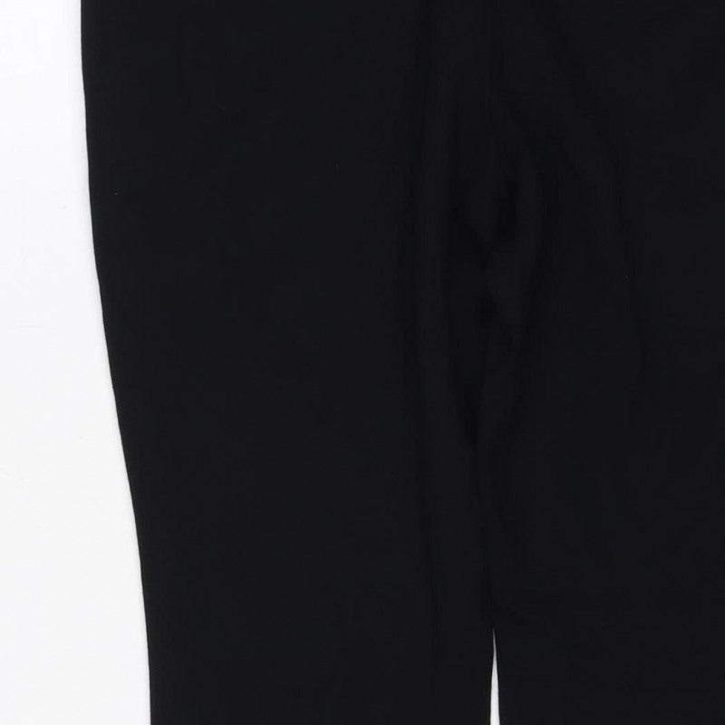 Marks & Spencer Women Black UK 12 Tapered Stretch Trousers