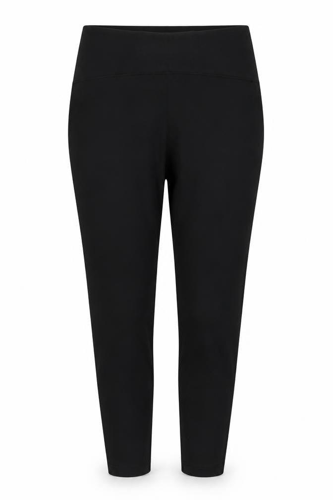 Marks & Spencer Women Black UK 12 Tapered Stretch Trousers
