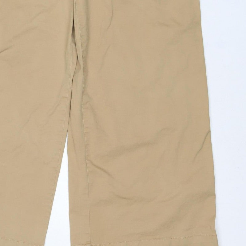Marks & Spencer Women Beige UK 12 Regular Straight Chino Trousers