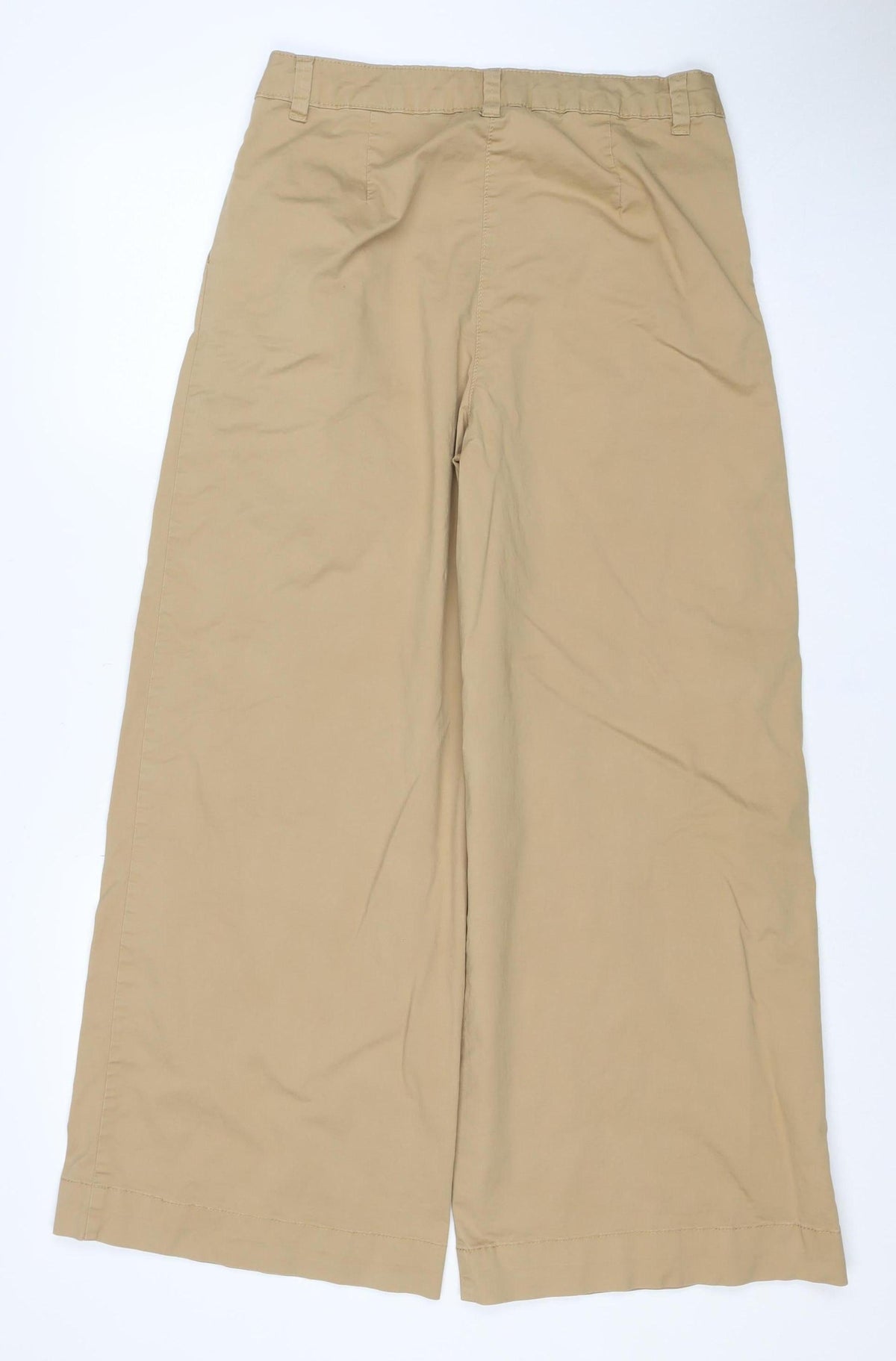 Marks & Spencer Women Beige UK 12 Regular Straight Chino Trousers