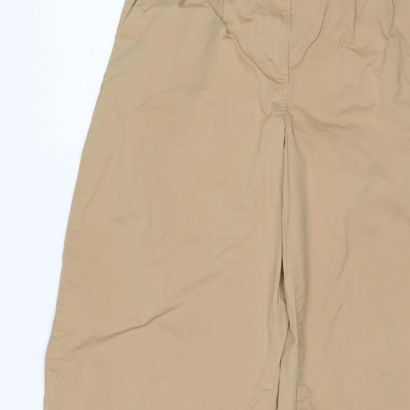 Marks & Spencer Women Beige UK 12 Regular Straight Chino Trousers