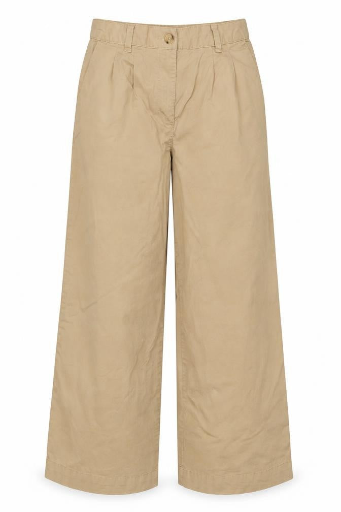 Marks & Spencer Women Beige UK 12 Regular Straight Chino Trousers