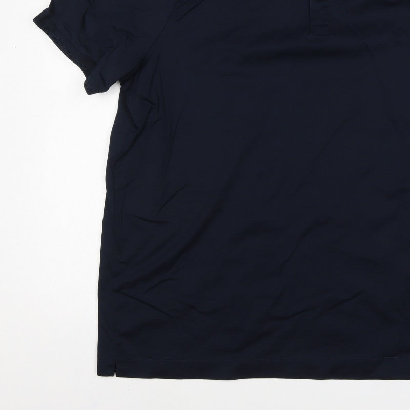 Autograph Men’s Navy Blue 3XL Supima Cotton Button-Down Polo Shirt