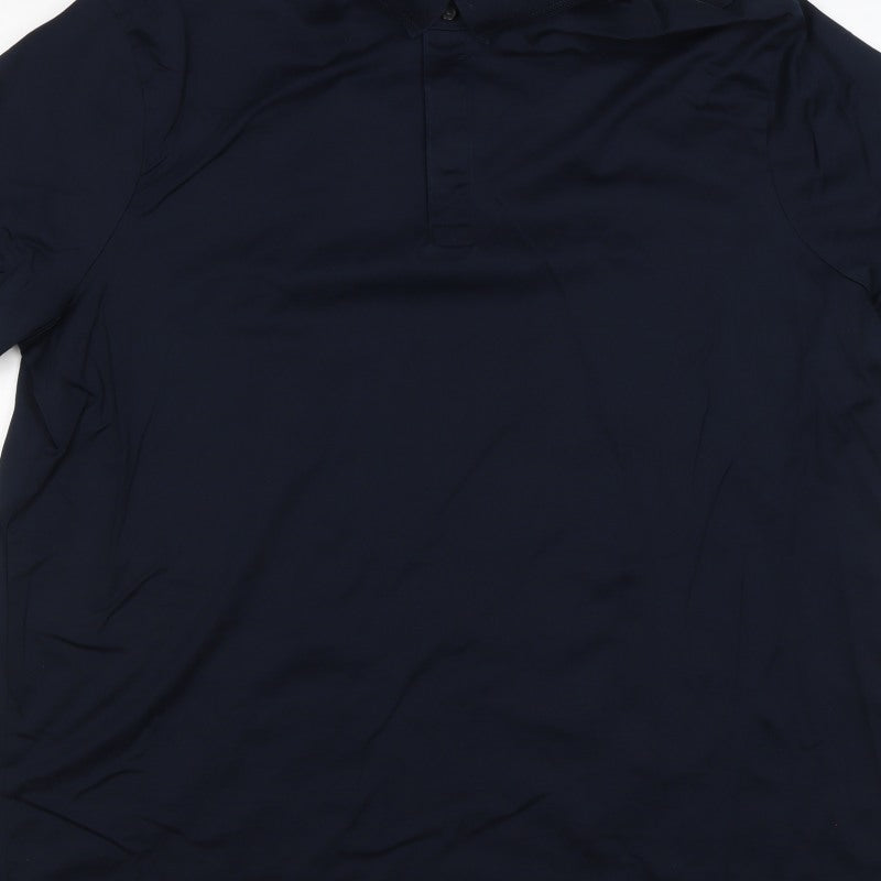 Autograph Men’s Navy Blue 3XL Supima Cotton Button-Down Polo Shirt