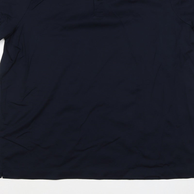 Autograph Men’s Navy Blue 3XL Supima Cotton Button-Down Polo Shirt