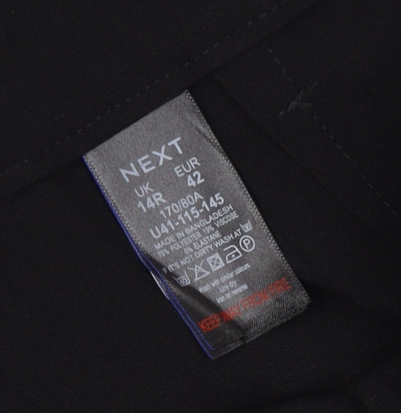 Next Women’s Black UK 14 Straight Leg Tailored Dress Trousers