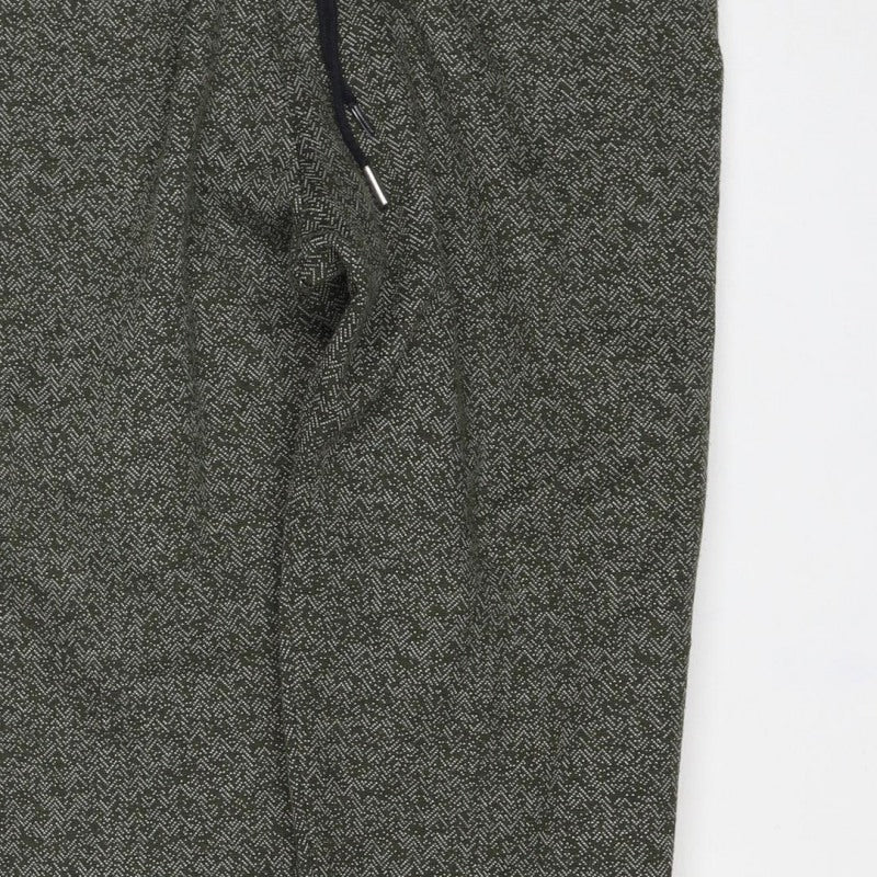 Marks and Spencer Women Green Size 12 Herringbone Tapered Joggers