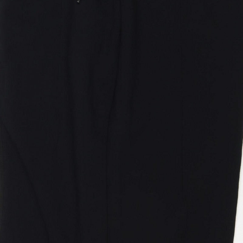 Marks and Spencer Women Black UK 14 Regular Stretch Dress Trousers