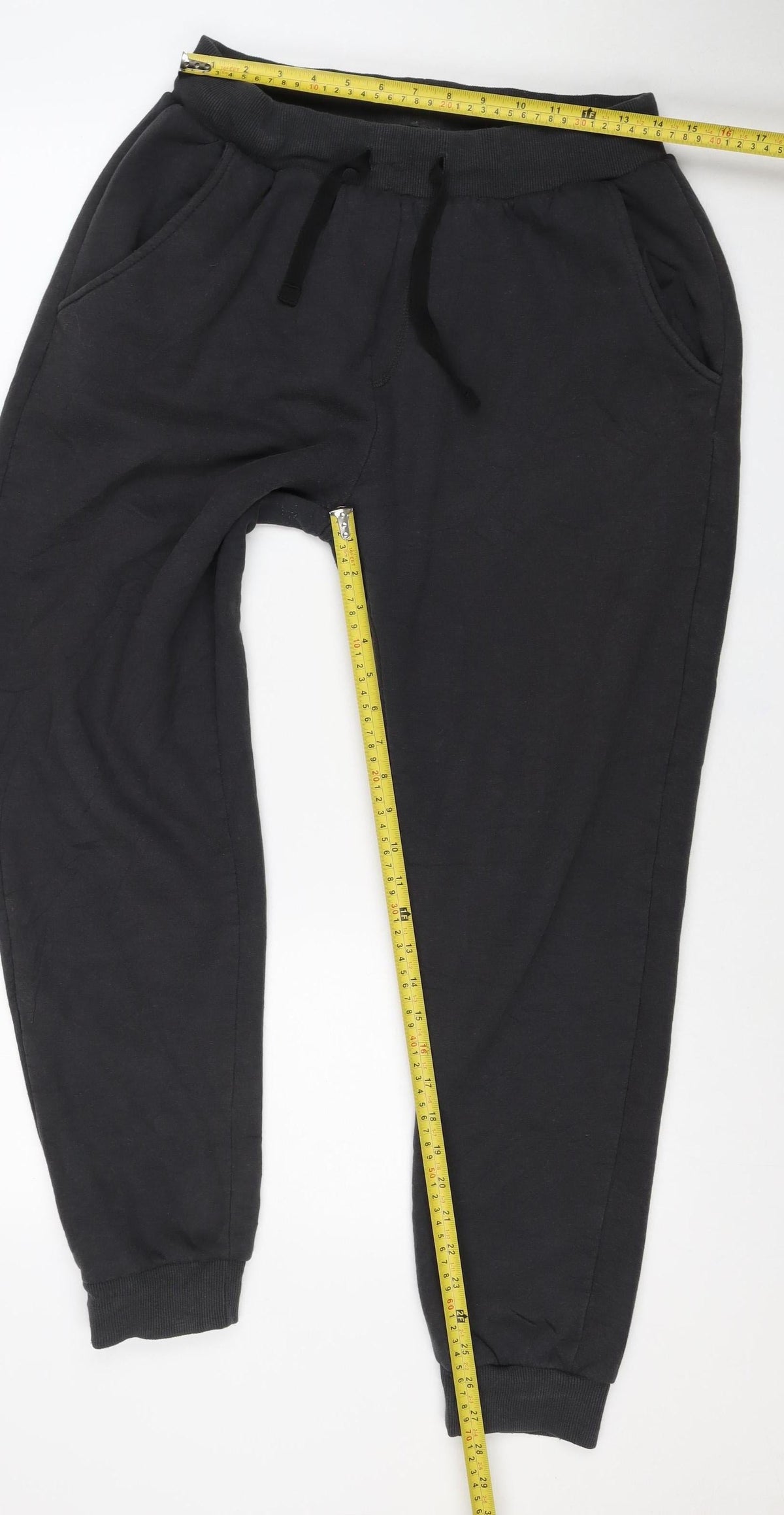 Crivit Men's Black M Jogger Sweatpants Drawstring Cuffed Pockets