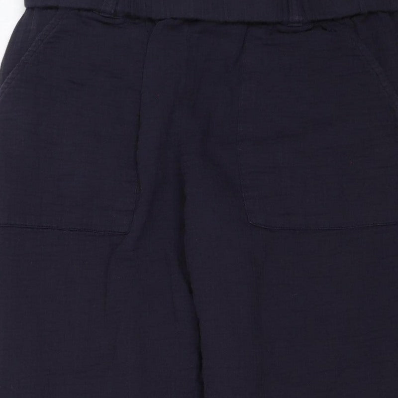 Per Una Women’s Navy Size 12 Cotton Elastic Waist Trousers