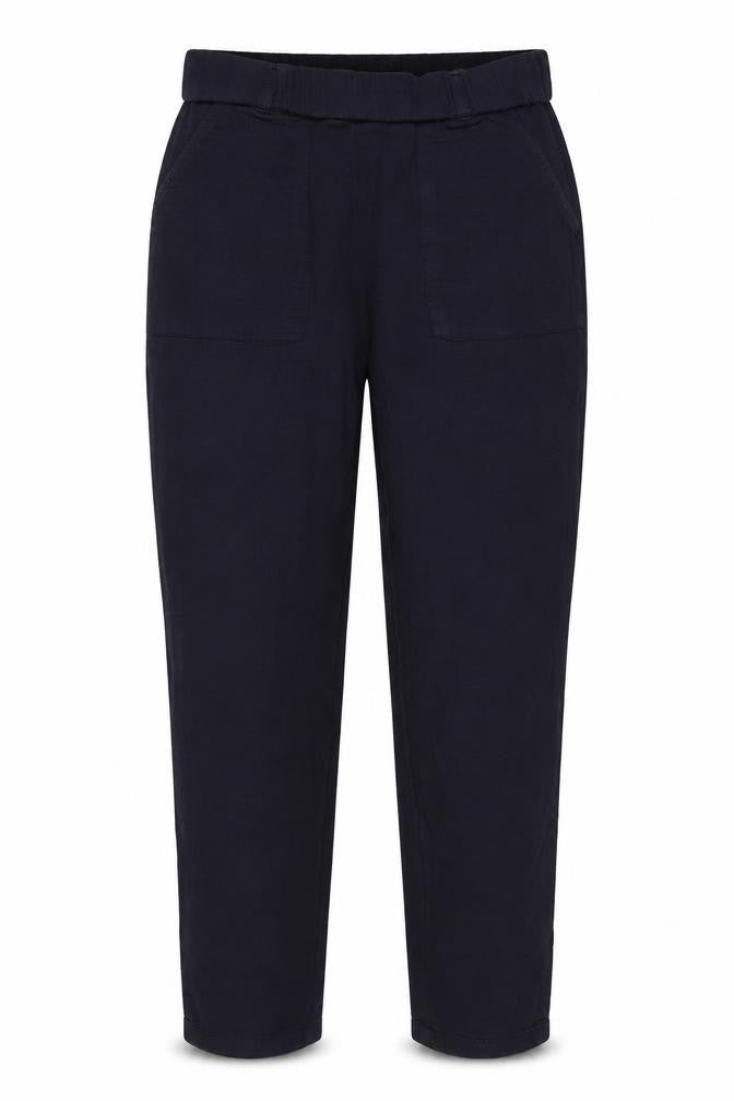 Per Una Women’s Navy Size 12 Cotton Elastic Waist Trousers
