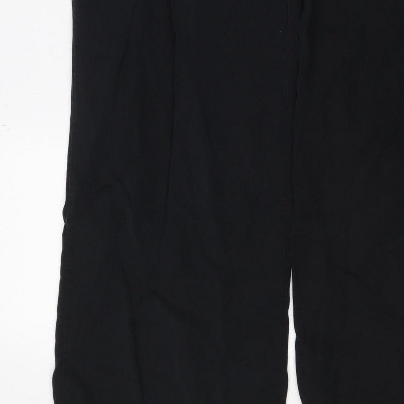Saint + Sofia Women’s Black Modal Wide-Leg Drawstring Trousers UK 12