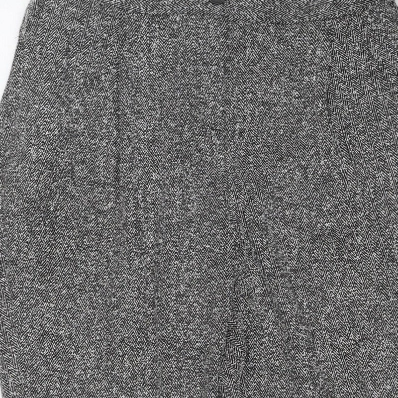 Next Women’s Grey Herringbone Trousers UK 12 Straight Smart Workwear