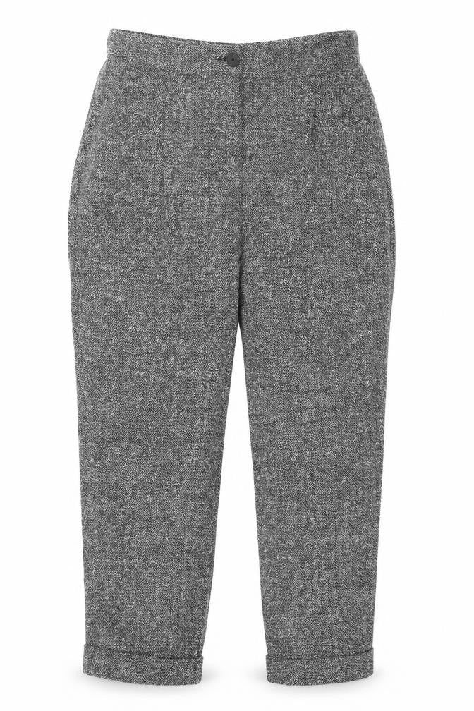 Next Women’s Grey Herringbone Trousers UK 12 Straight Smart Workwear