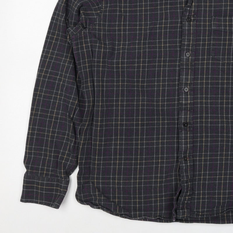 Blue Harbour Men’s Black Check Cotton Flannel Button-Down Shirt L Regular