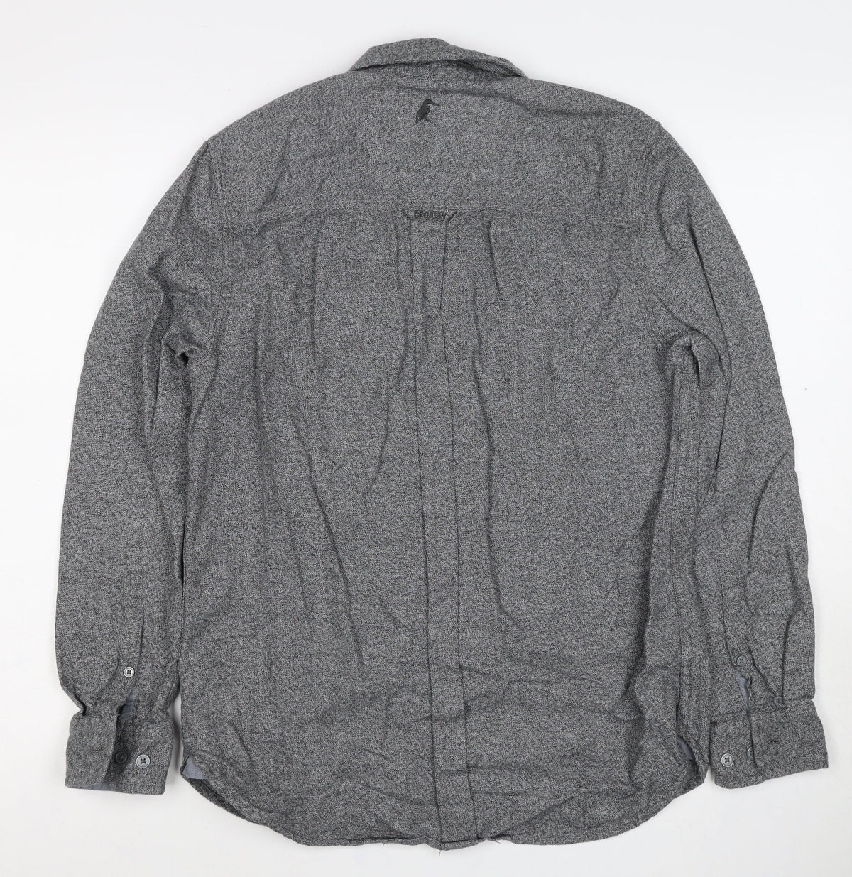 Croxley Men's Grey S Cotton Button-Down Long Sleeve Casual Shirt