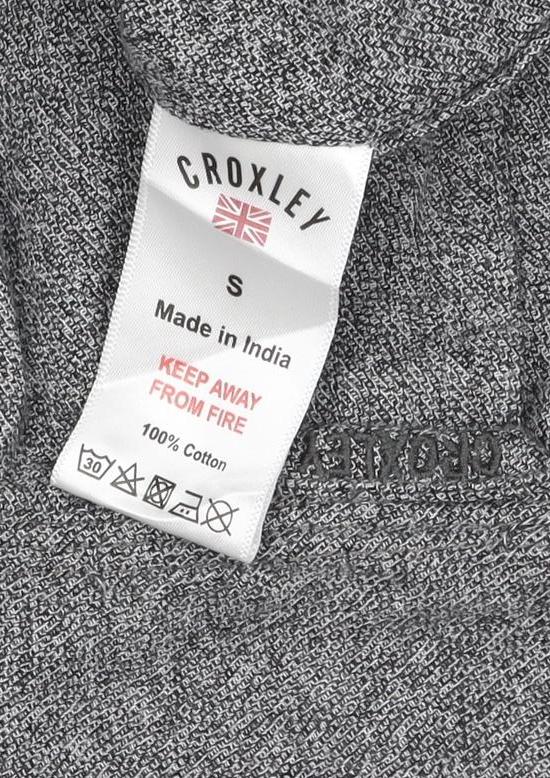 Croxley Men's Grey S Cotton Button-Down Long Sleeve Casual Shirt