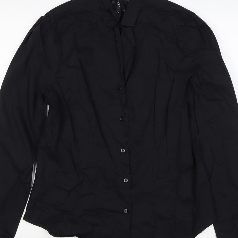 Life Love New York Women’s Black Size 18 Collared Button-Up Shirt