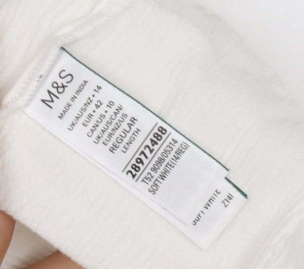 Marks and Spencer Women White UK 14 Maxi A-Line Lace Strap Dress