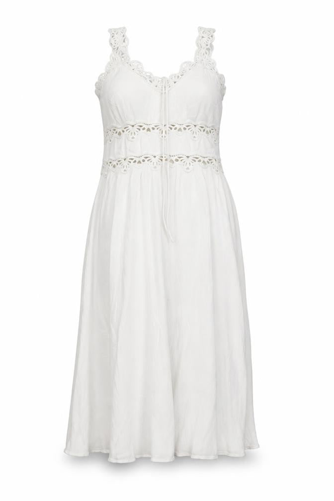 Marks and Spencer Women White UK 14 Maxi A-Line Lace Strap Dress