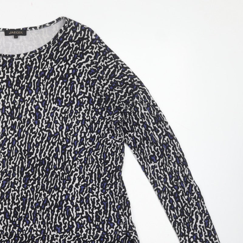 Jaeger Women Multicoloured M Animal Print Jersey Tunic Long Sleeve Top