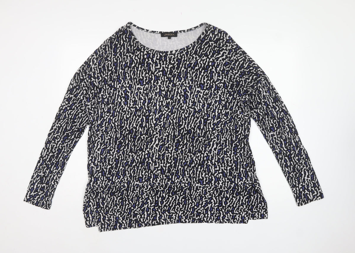 Jaeger Women Multicoloured M Animal Print Jersey Tunic Long Sleeve Top