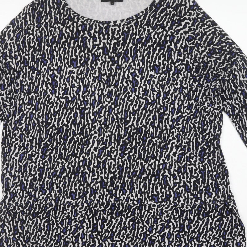 Jaeger Women Multicoloured M Animal Print Jersey Tunic Long Sleeve Top