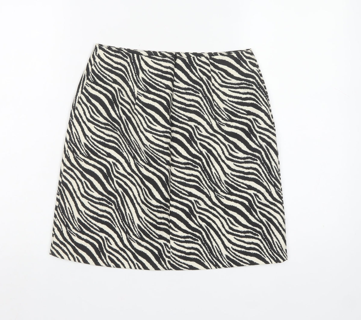 Warehouse Women Black White UK 8 Zebra Print Pencil Mini Skirt
