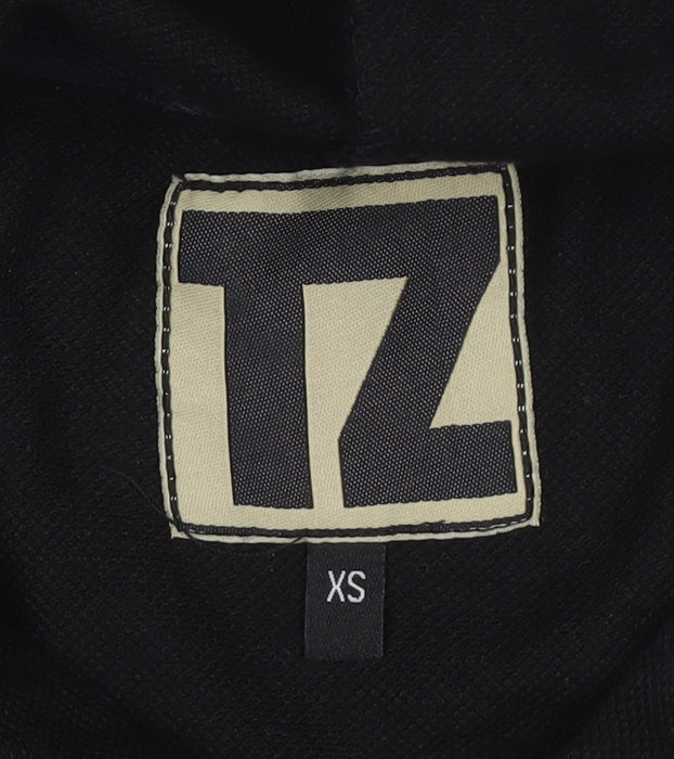 TZ Men’s Black XS Short Sleeve Pullover Hoodie Cotton Pocket