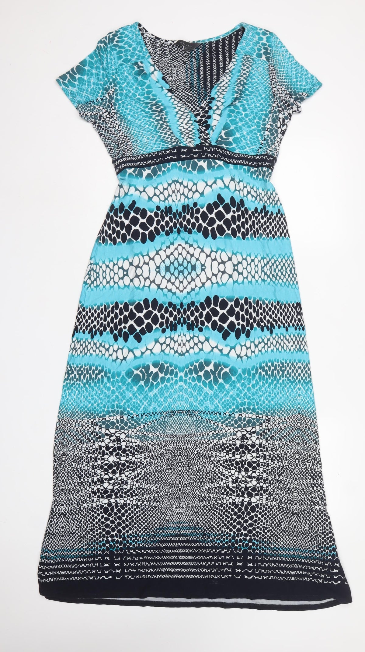 Per Una Women Multicoloured UK 12 Maxi Dress V-Neck Belted
